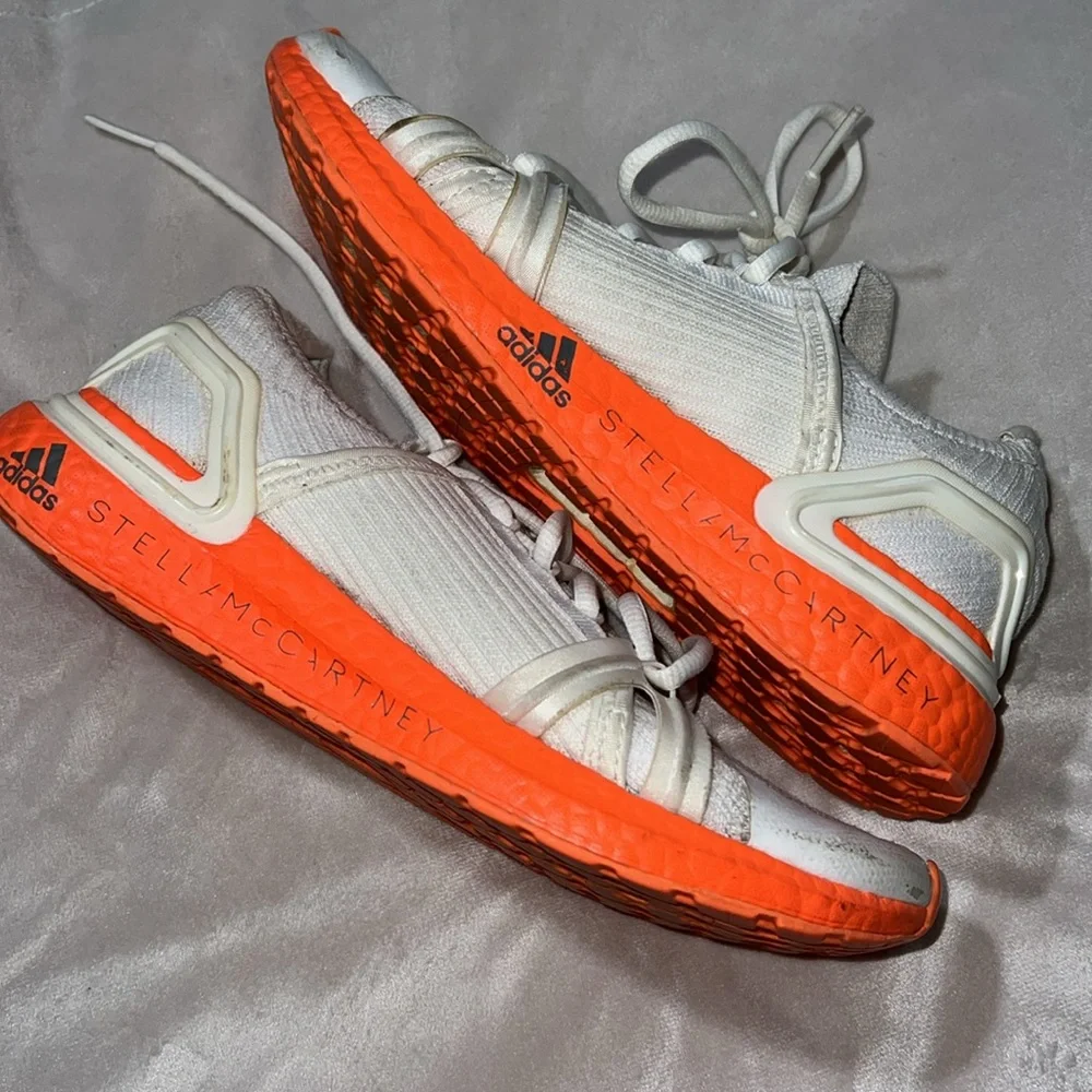 adidas Stella McCartney White and Orange Athletic Shoes